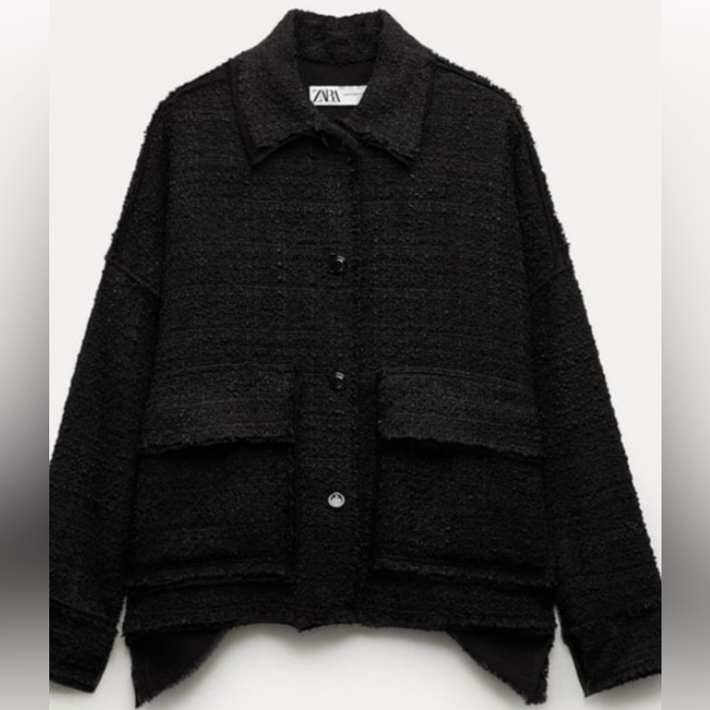 Zara black structure jacket size small